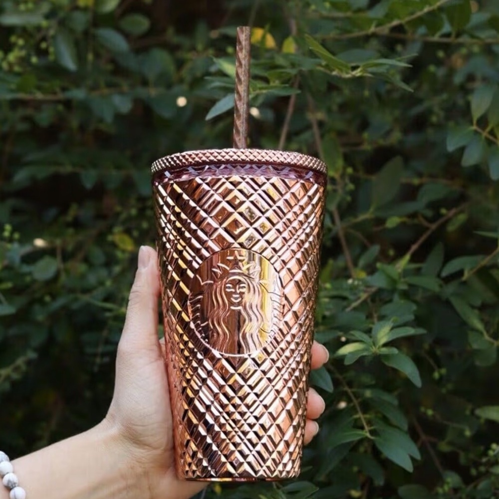 NEW Starbucks Textured Holiday 2023 Rose Gold Tumbler